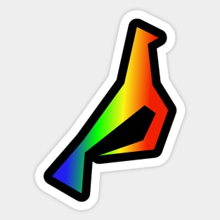 Origami Neon Rainbow Dove - Sign for peace Sticker